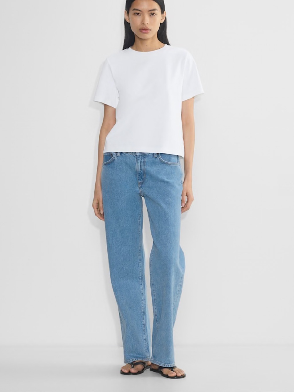 Denim Forum Salma Super Lo-Rise Straight Jean - Picture 2 of 5